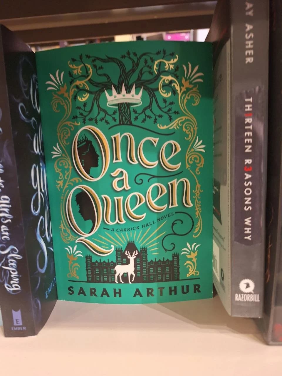 Once a Queen resting on a bookshelf