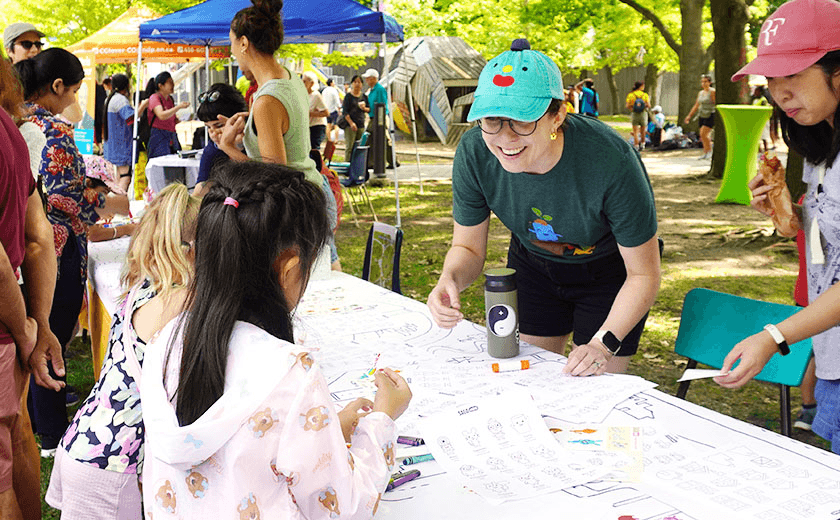A craft activity at the Grange Festival