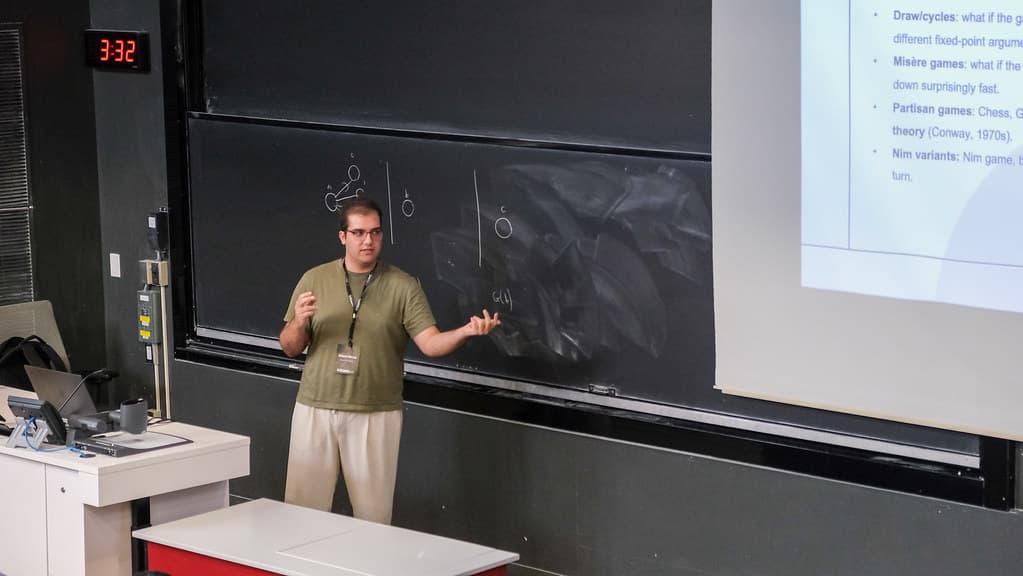 Shayan giving his combinatorial games talk at CUMC
